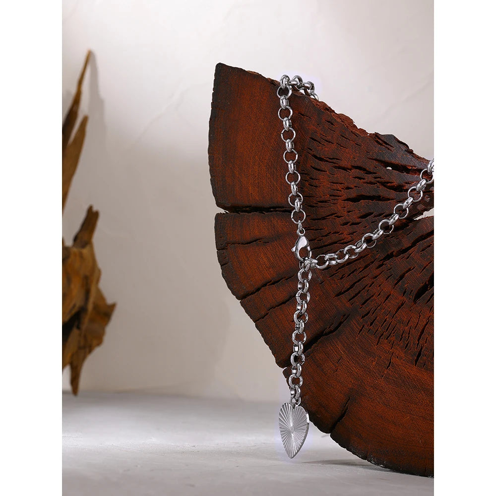 Ridged Heart Convertible Necklace