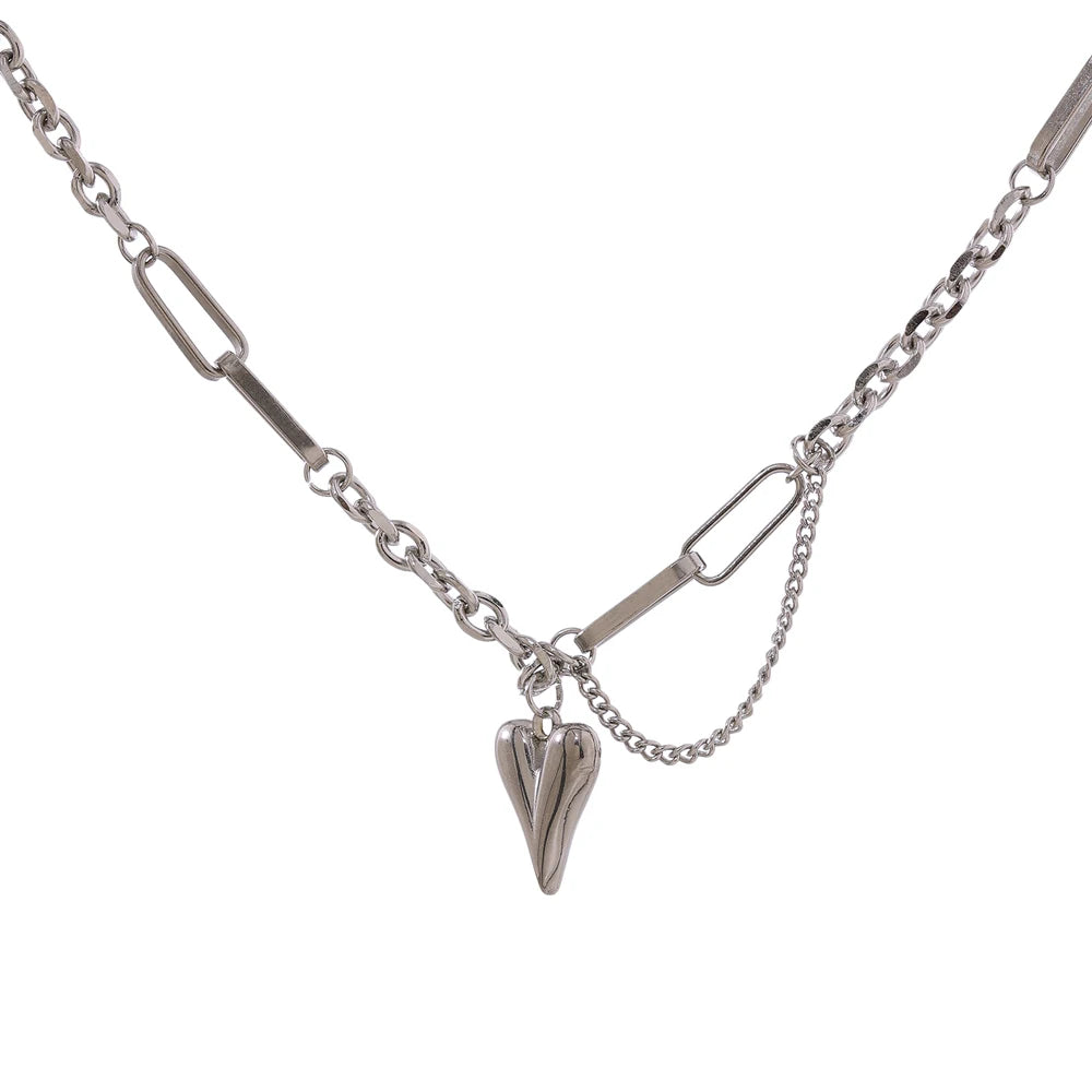 Pointed Heart Chain Necklace