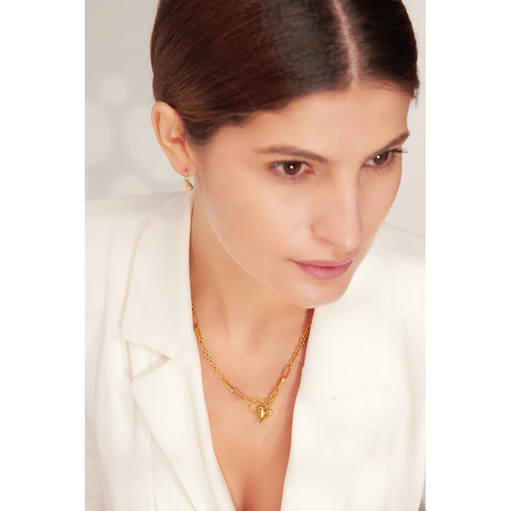 Pointed Heart Chain Necklace