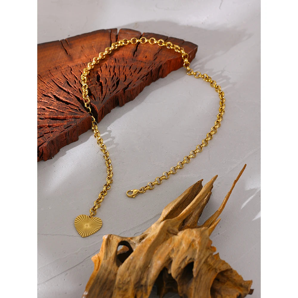 Ridged Heart Convertible Necklace
