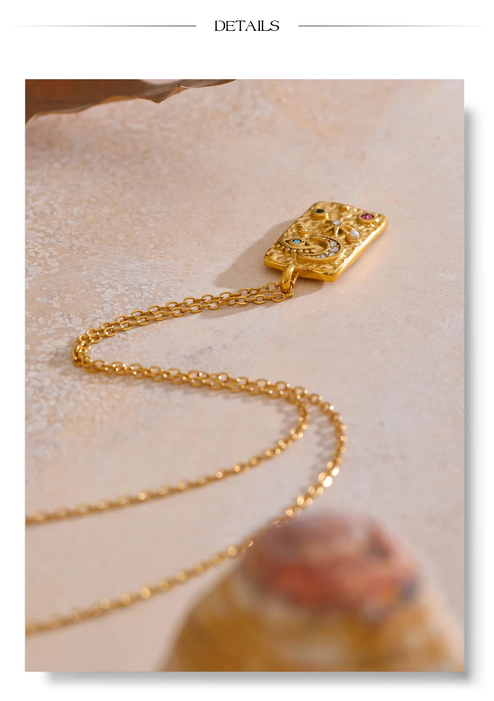 Surya Celestial Gold Tag Necklace