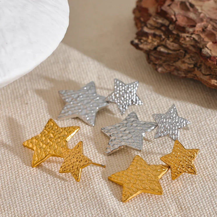 Apollonia Double Star Drop Earrings