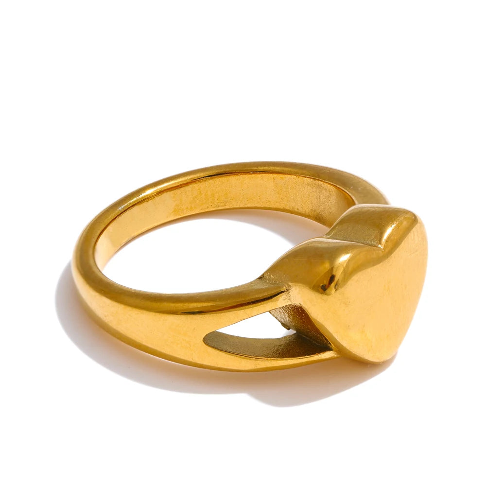 Minimalist Solid Heart Ring