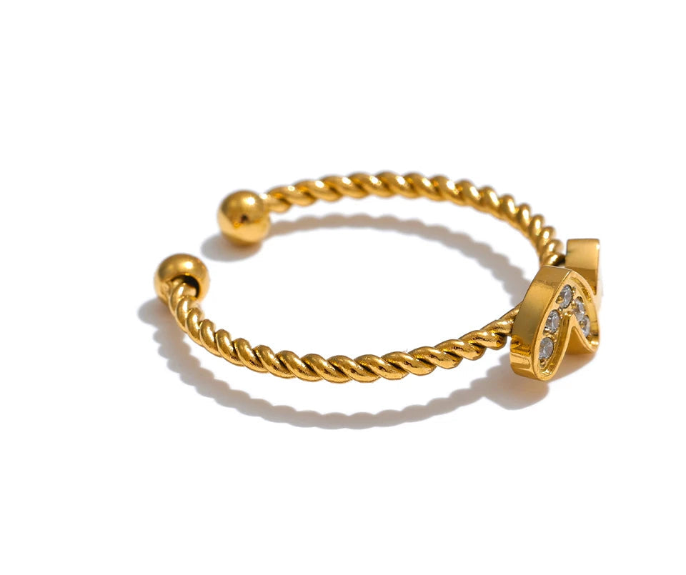 Double Heart Twist Ring