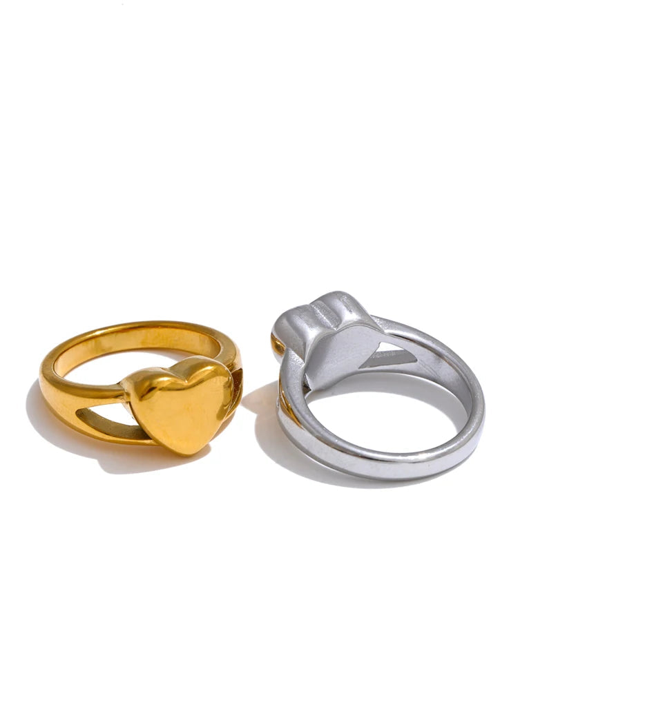Minimalist Solid Heart Ring