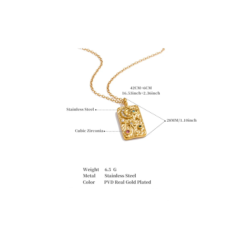 Surya Celestial Gold Tag Necklace