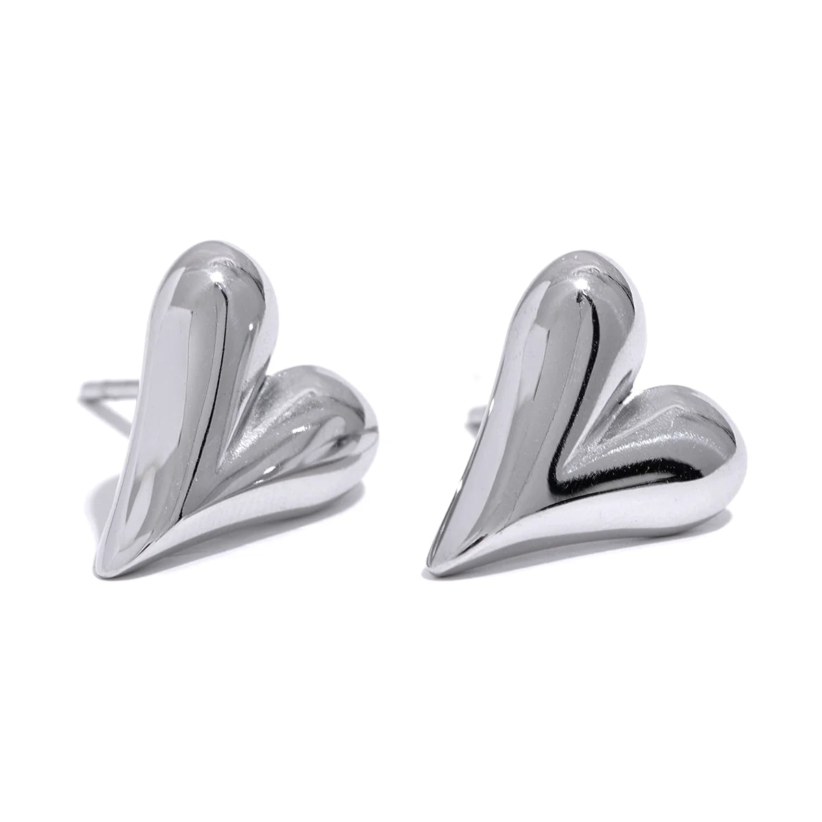 Pointed Heart Earrings | Studs or Huggie Hoops