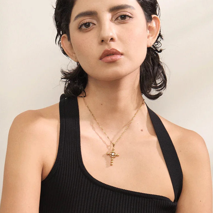 Beaded Cross Necklace