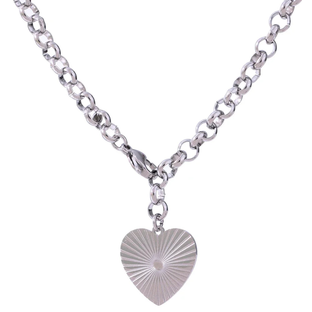 Ridged Heart Convertible Necklace