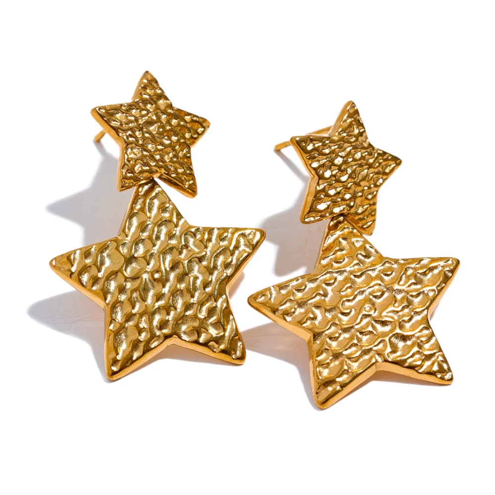 Apollonia Double Star Drop Earrings