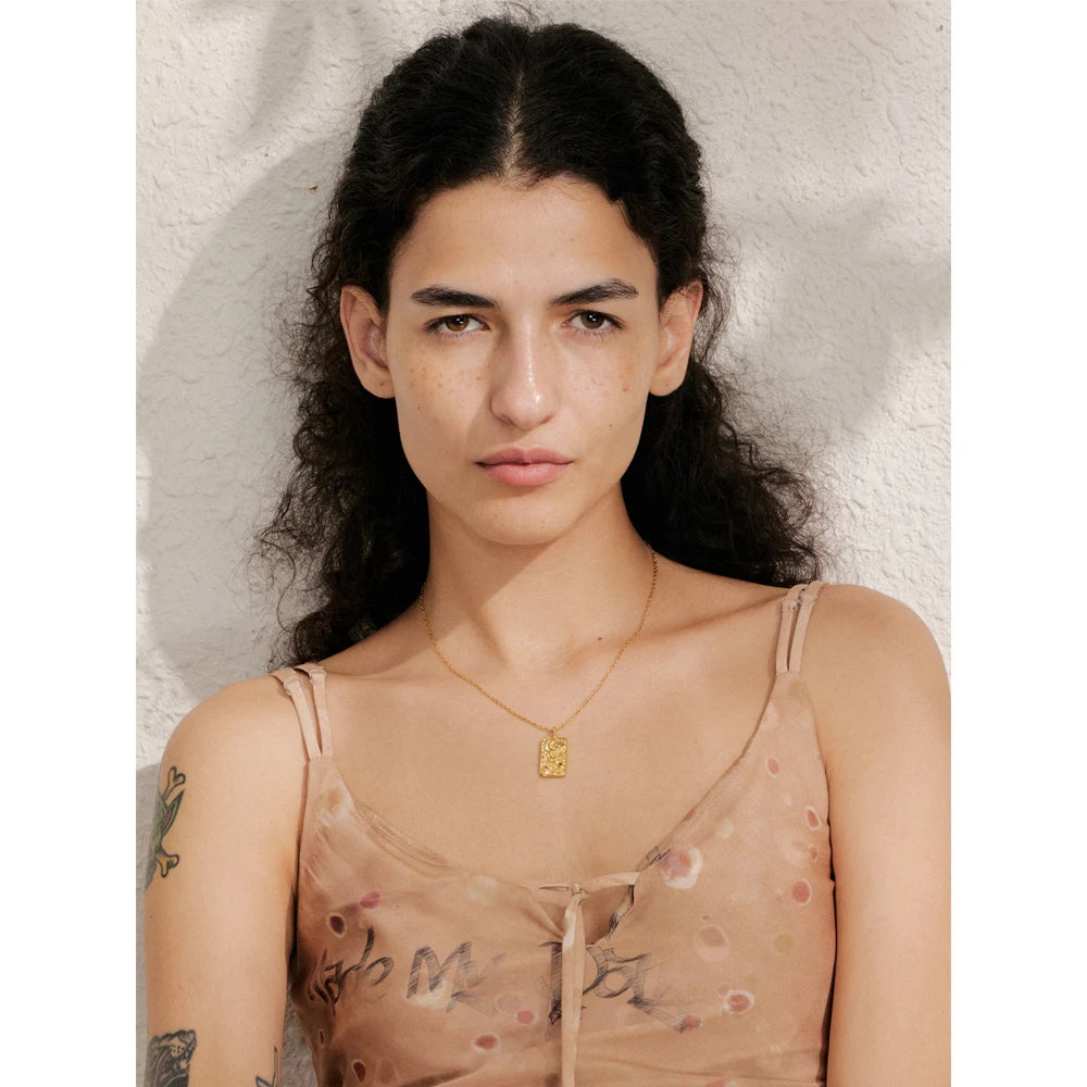 Surya Celestial Gold Tag Necklace