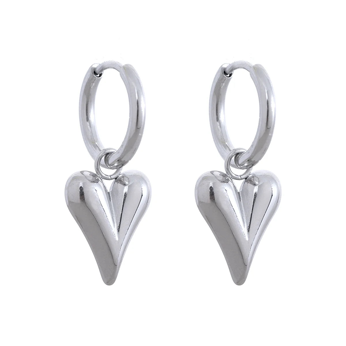 Pointed Heart Earrings | Studs or Huggie Hoops