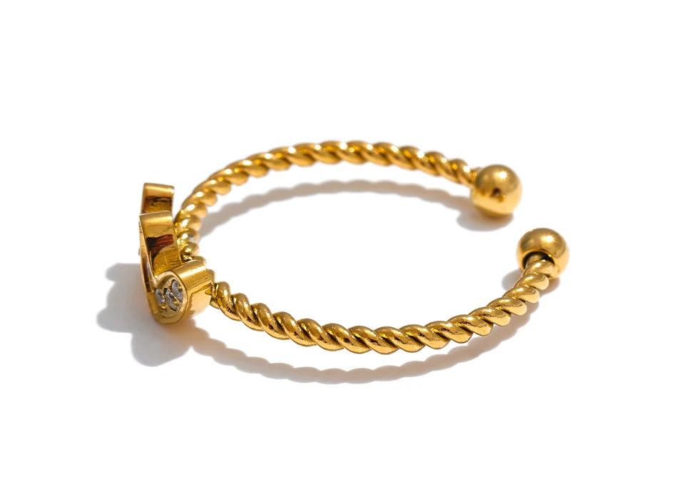 Double Heart Twist Ring