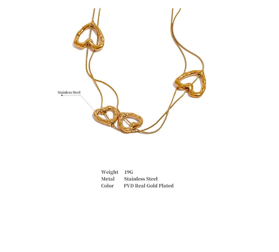Hollow Heart Convertible Necklace