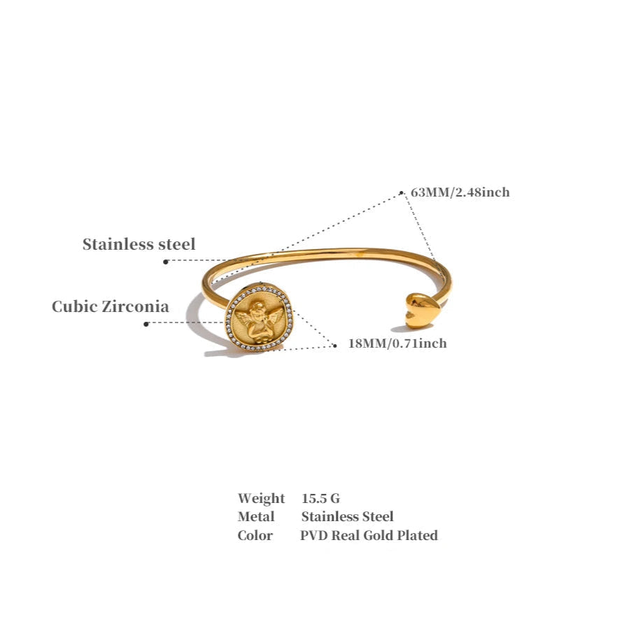 Cherub Angel Heart Bangle