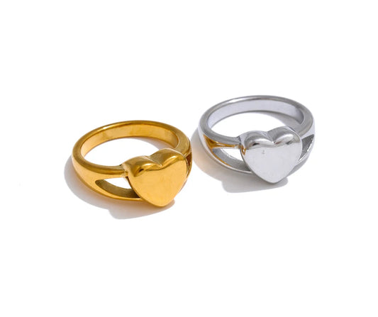 Minimalist Solid Heart Ring
