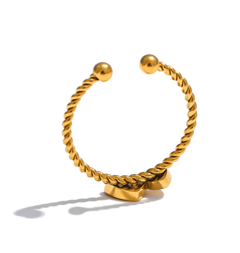 Double Heart Twist Ring
